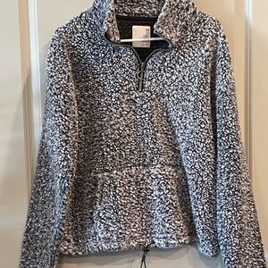 SO Soft Gray Sherpa Pullover